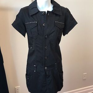 Guess edgy dress with studded grommets.